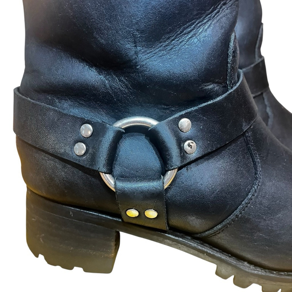 Women's Durango Black Leather Harness Engineer Moto Boots, 8 - Picture 3 of 13